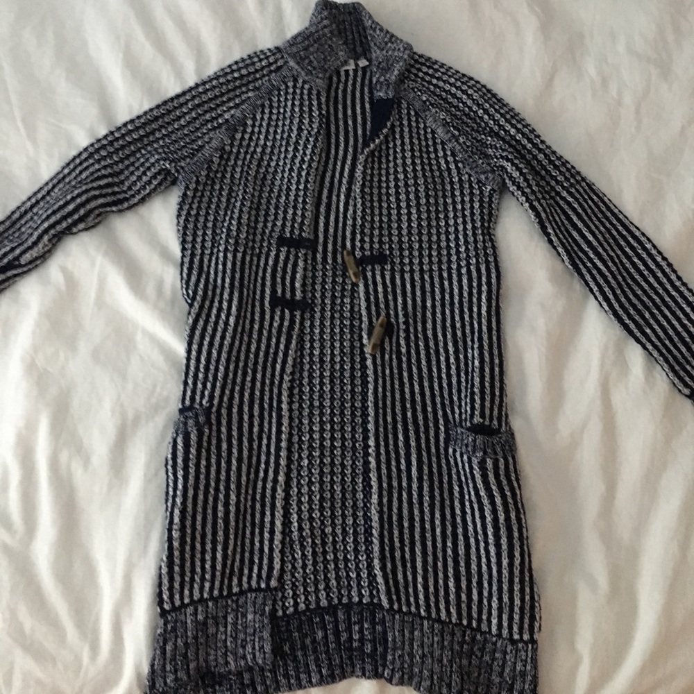 Blue and white stitched cardigan from the GAP